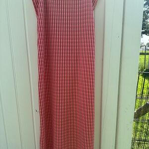 Zara Striped Sleeveless Midi Dress Red White Size L